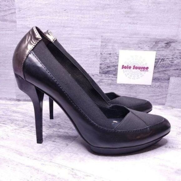 BCBG Maxazria Near Perfect Bandage Strap Platform Pump Black Women's sz 9 - Picture 1 of 8